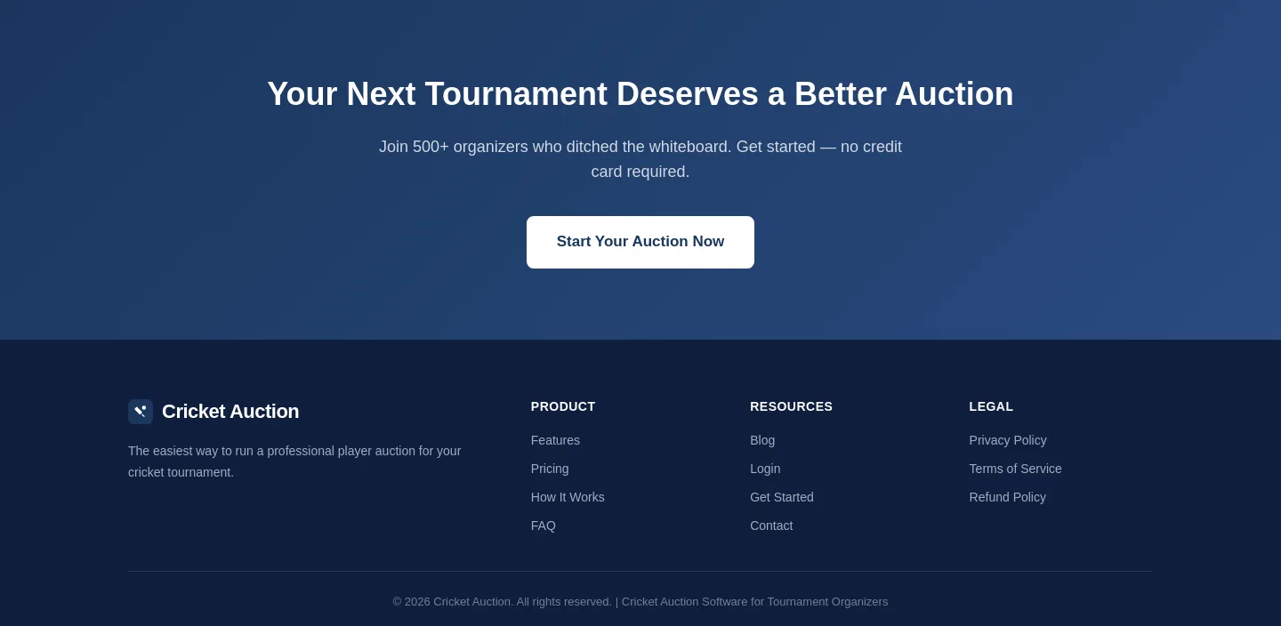cric.auction CTA section