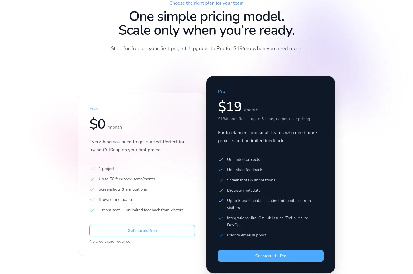 critsnap.app — Pricing