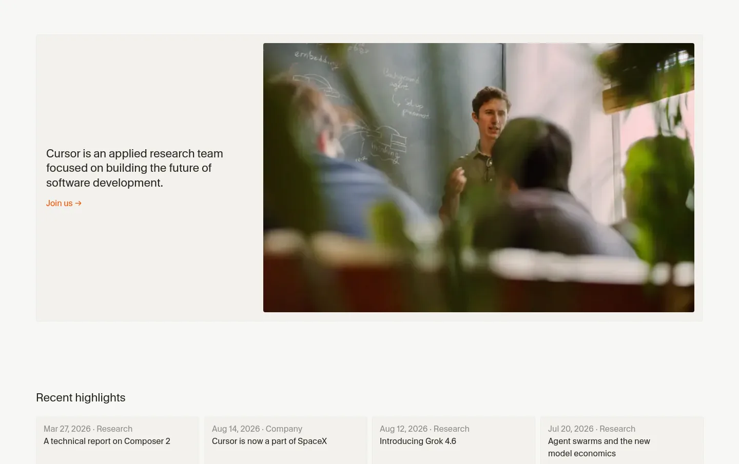 cursor.com CTA section