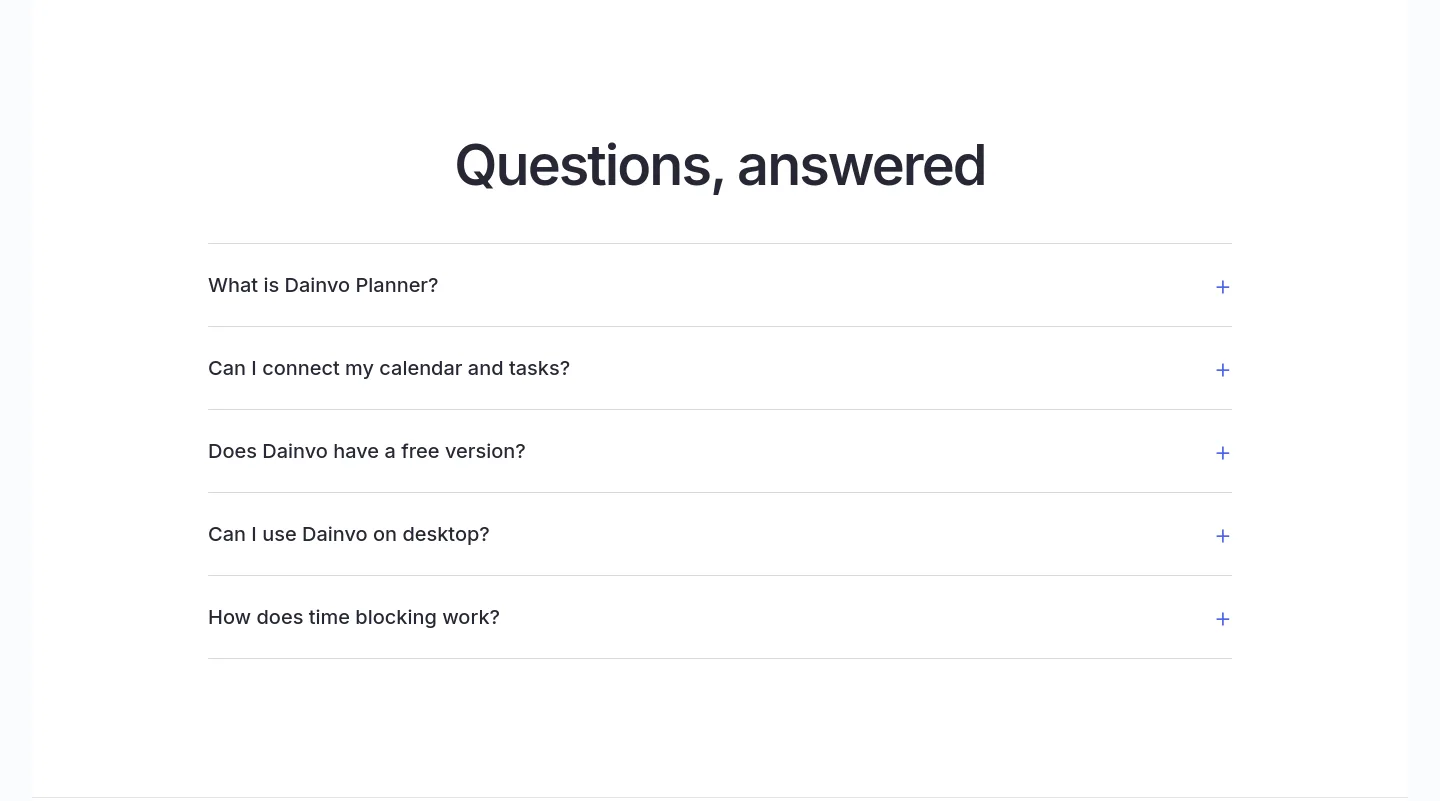dainvo.com FAQ section
