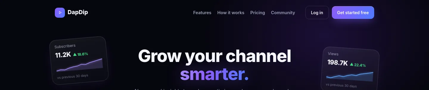dapdip.com — Hero + Features