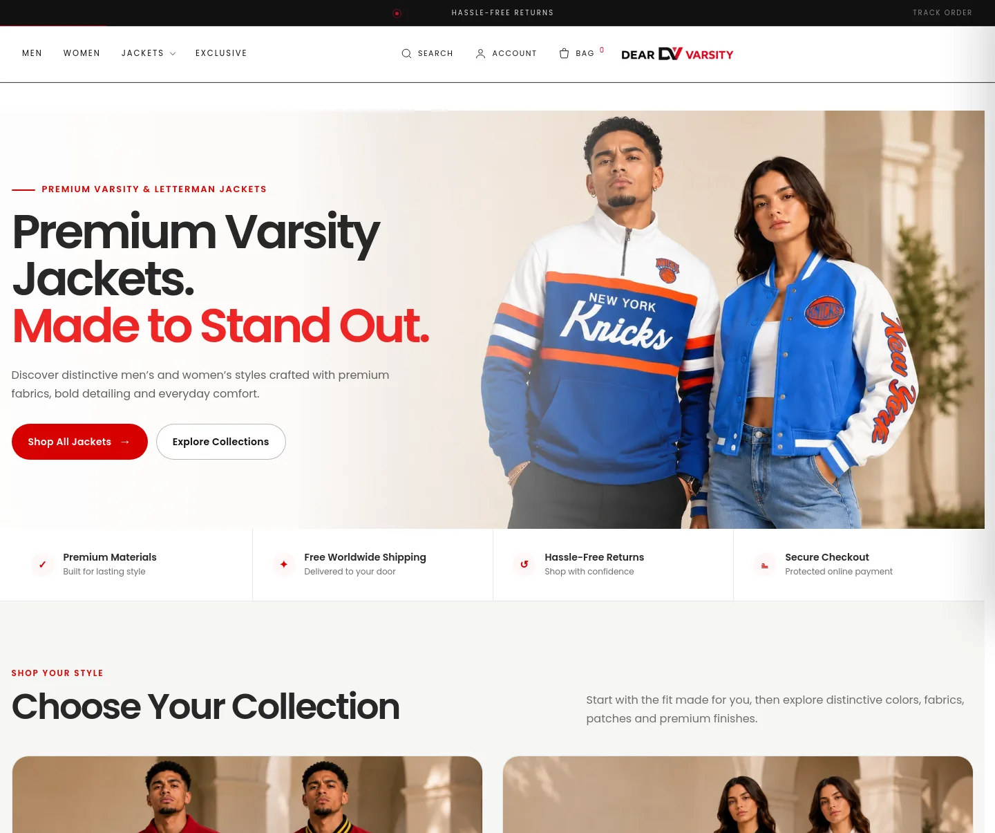 dearvarsity.com — a measured funnel