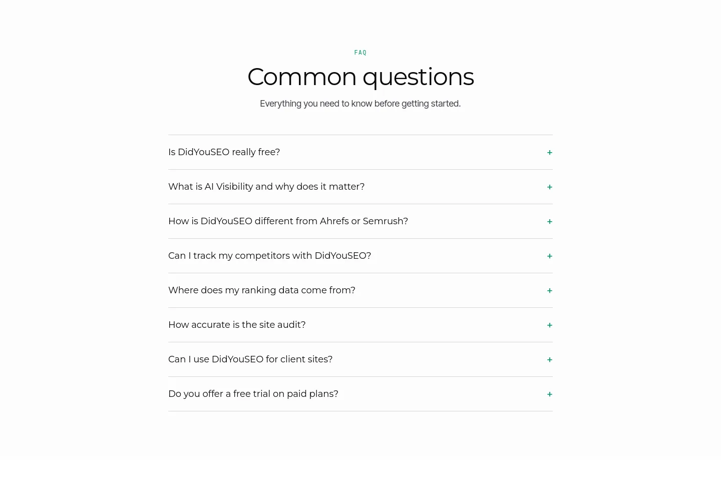 didyouseo.com — FAQ