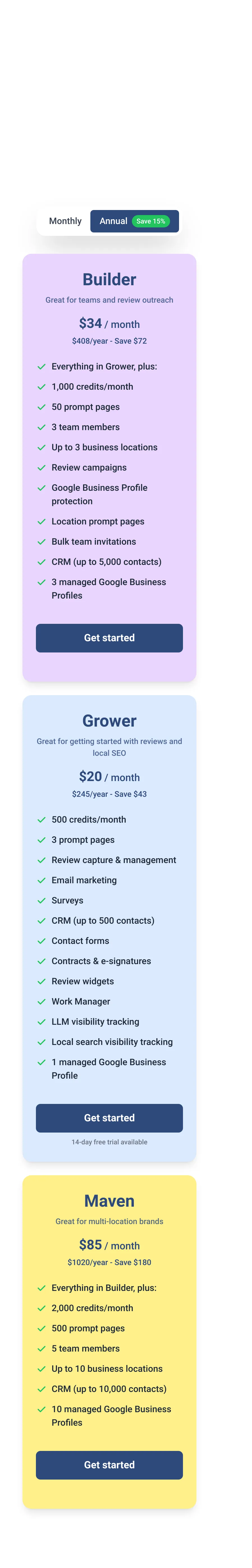 divinerone.com — a real Pricing section