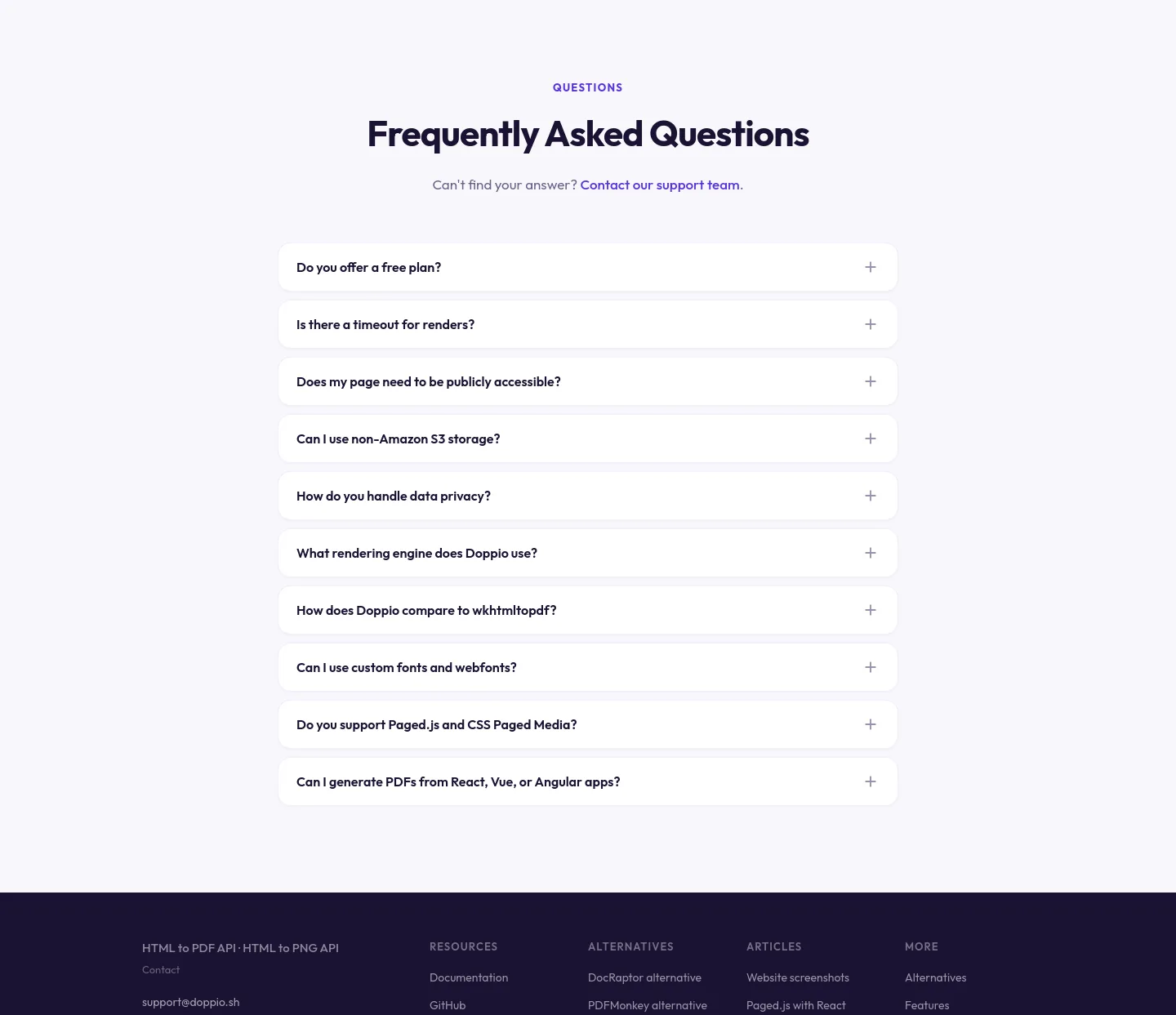doppio.sh FAQ section