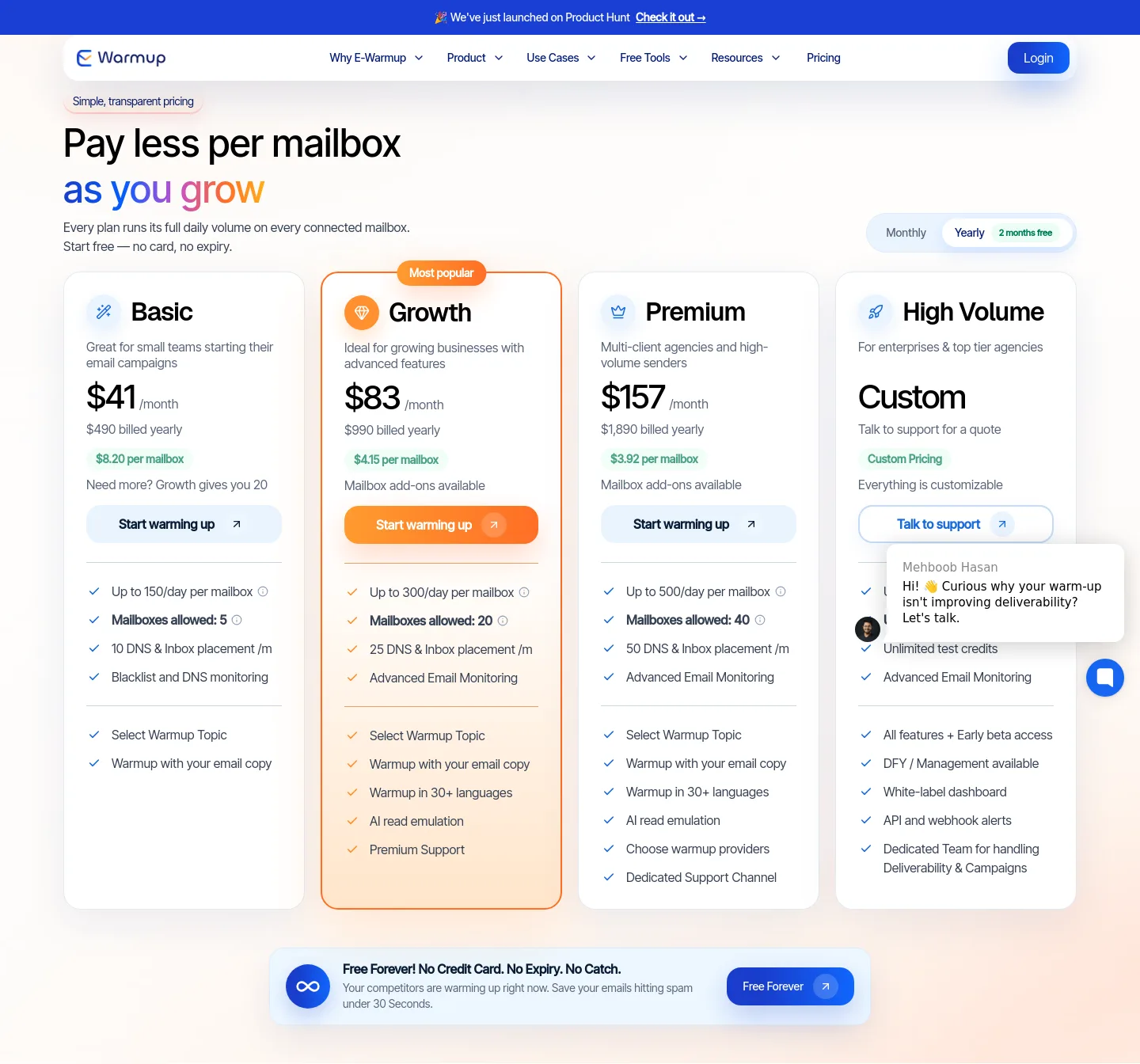 e-warmup.com — Pricing