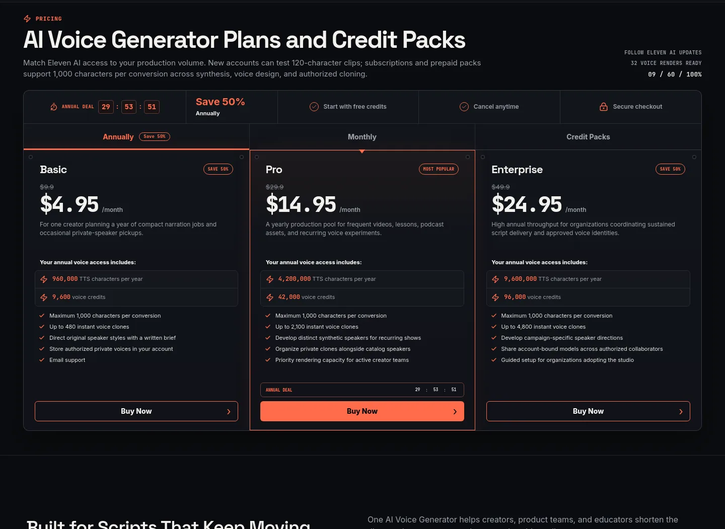 elevenai.app — Pricing