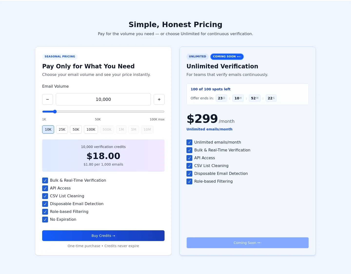 emailverifier.io — Pricing