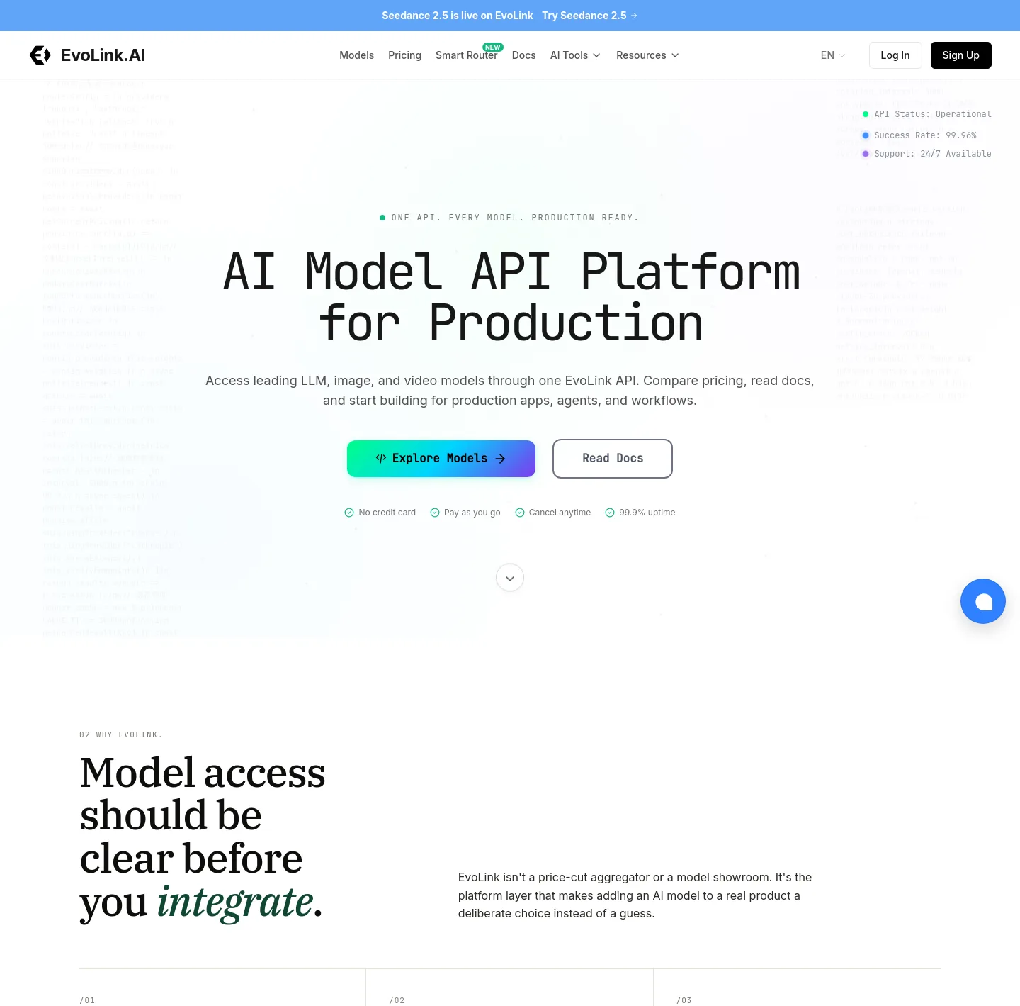 evolink.ai — Hero + Comparison + FAQ