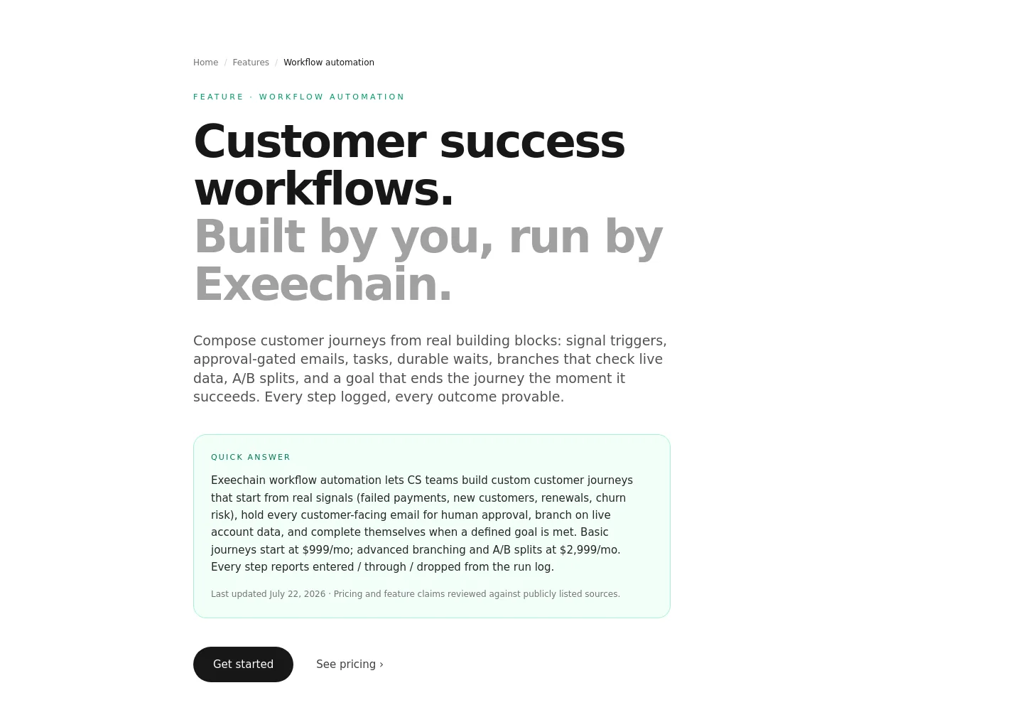 exeechain.com Hero section