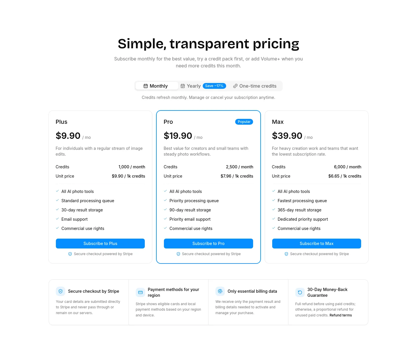 faceswaply.com — Pricing