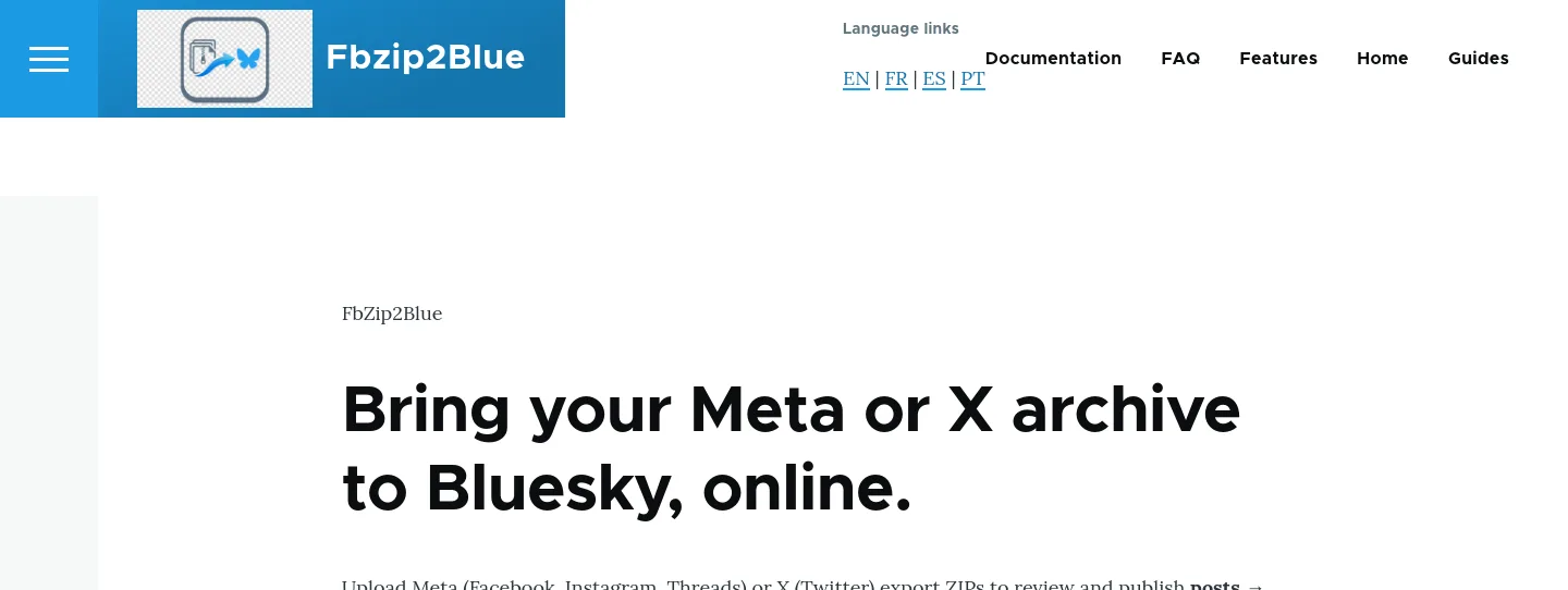 fbzip2blue.com — a measured funnel