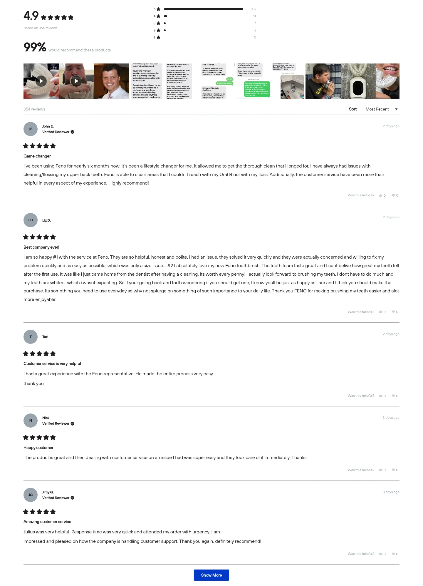 feno.co Reviews section