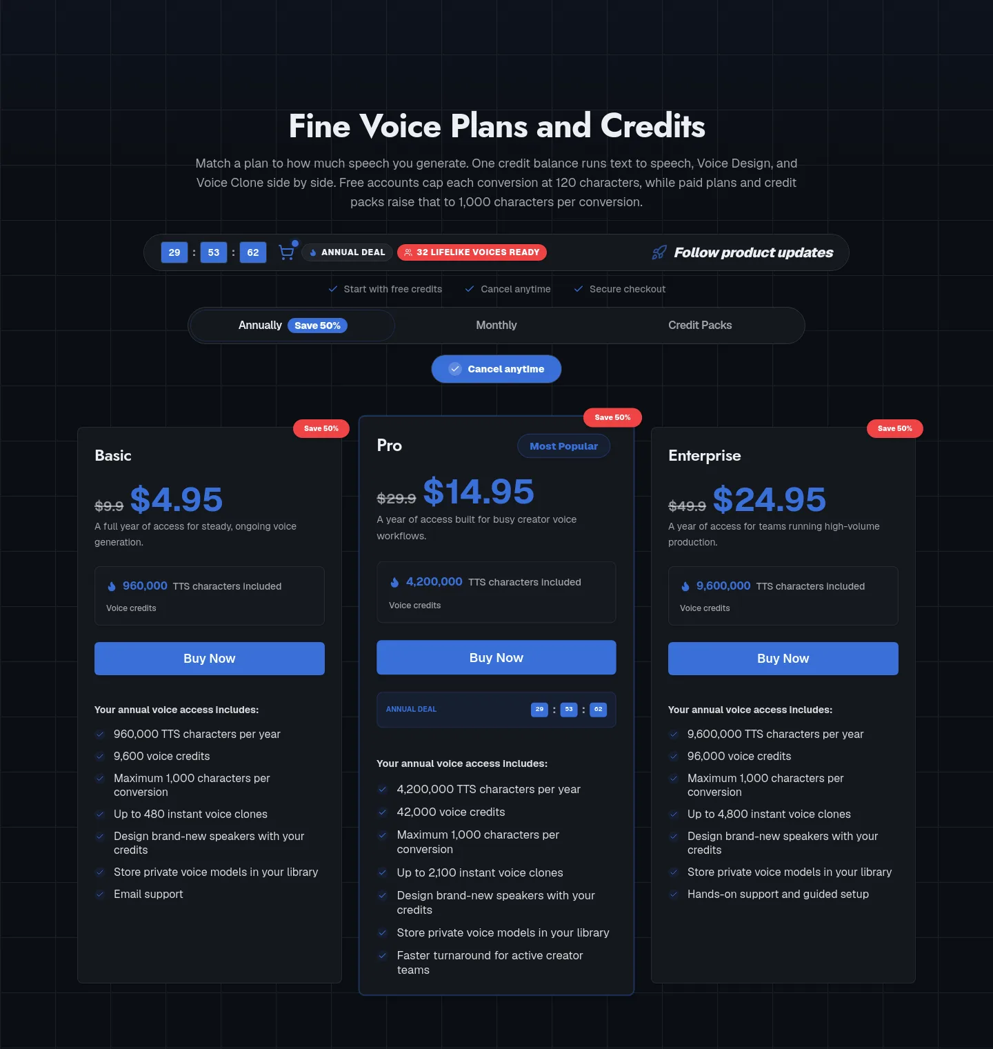 finevoice.org — Pricing