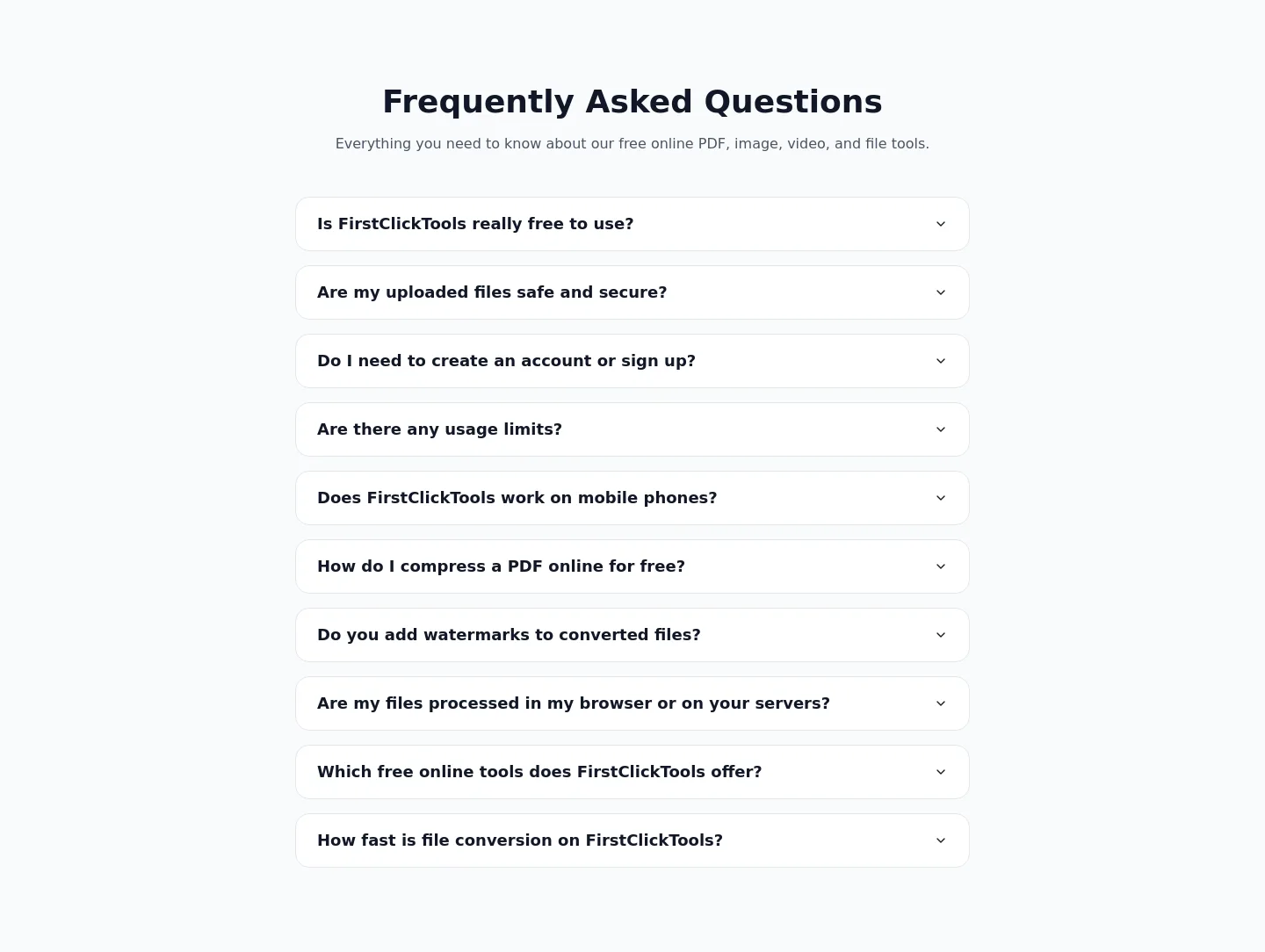 firstclicktools.com — FAQ