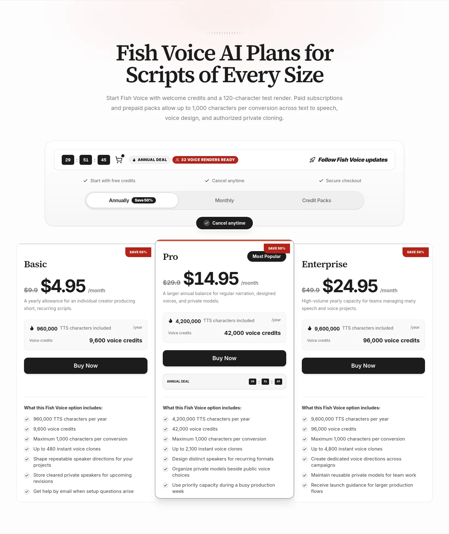 fishvoices.com — Pricing