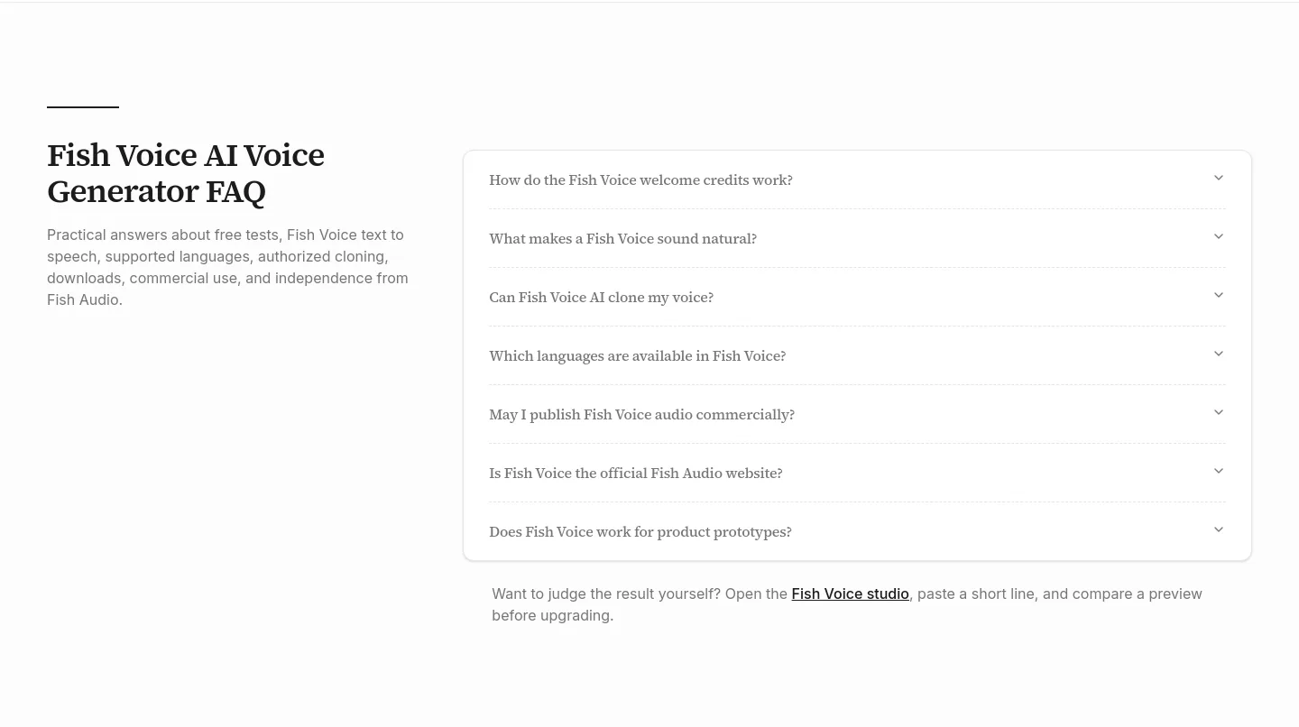 fishvoices.com FAQ section
