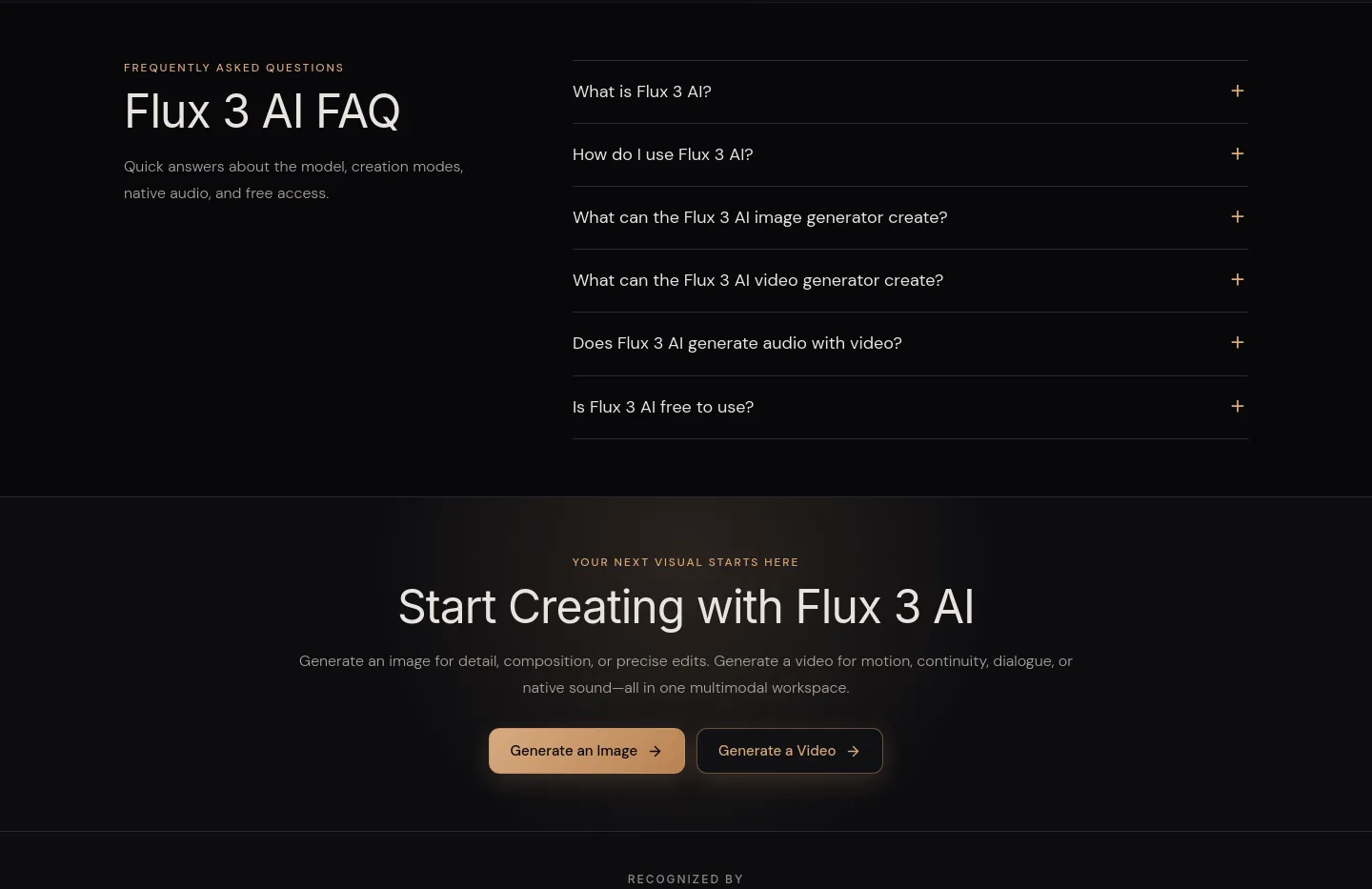 flux3-ai.com — a real FAQ section