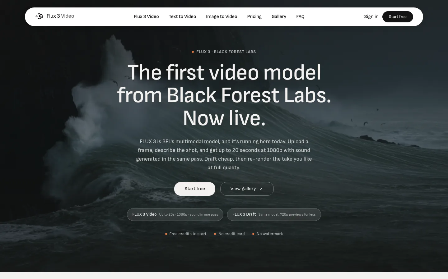 fluxvideo.co — a real Hero section