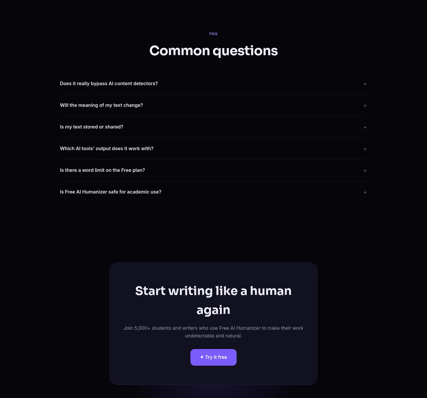 freeaihumanizer.online — FAQ