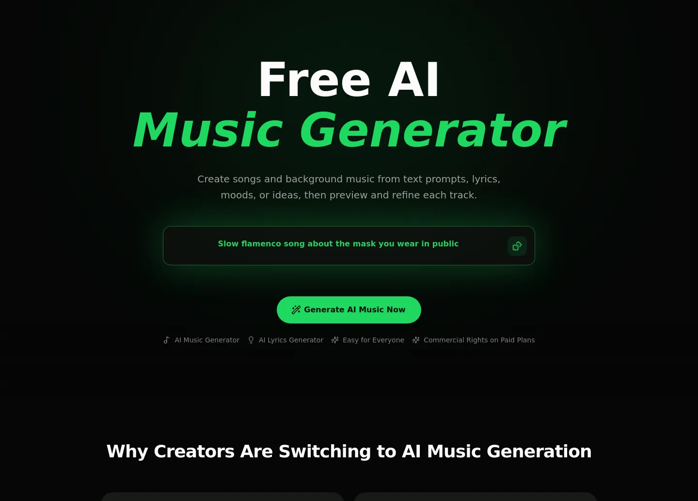 freemusiccreator.ai — Hero