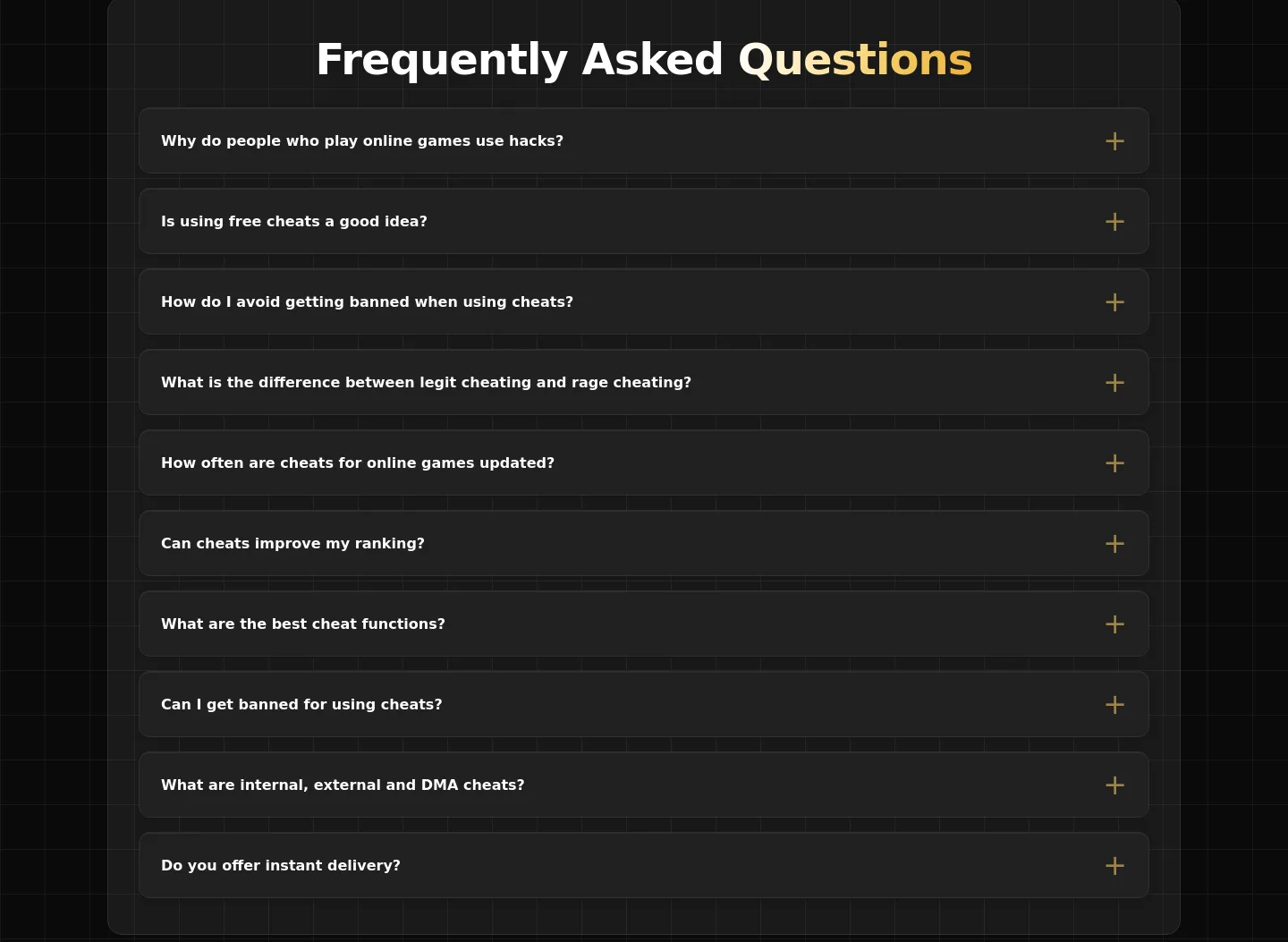gcscheats.com — FAQ