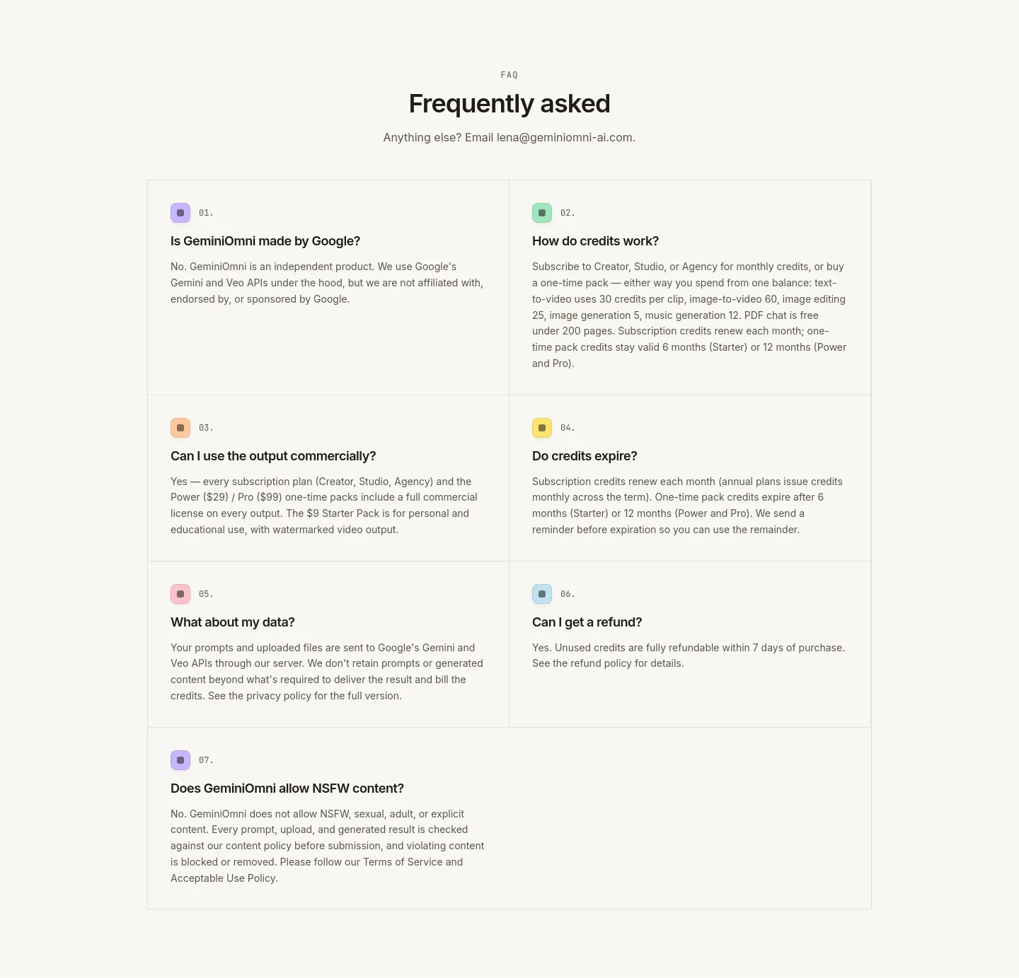 geminiomni-ai.com — FAQ