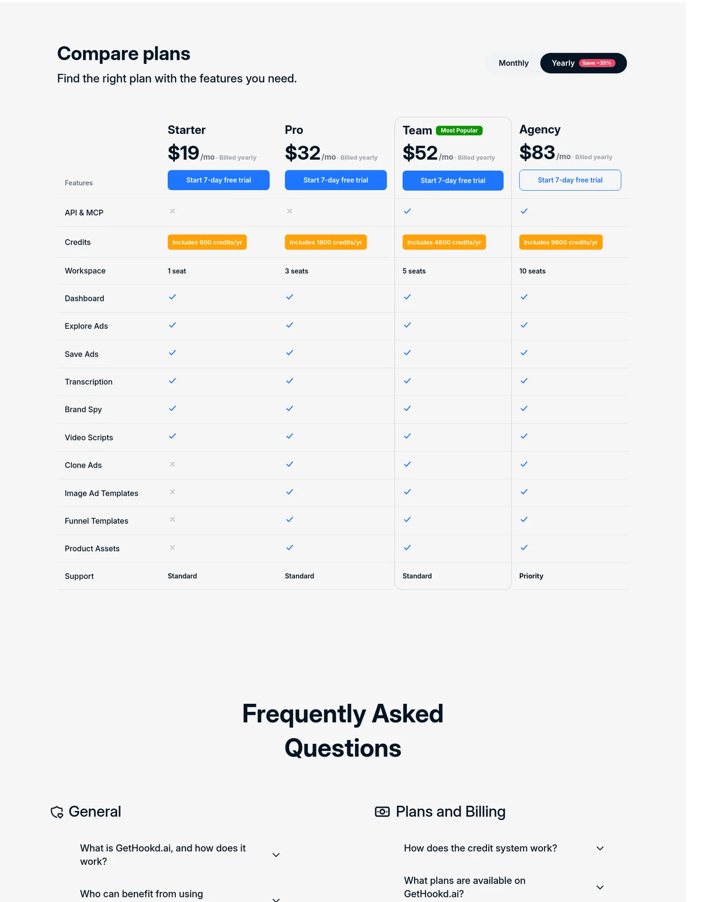 gethookd.ai — Pricing