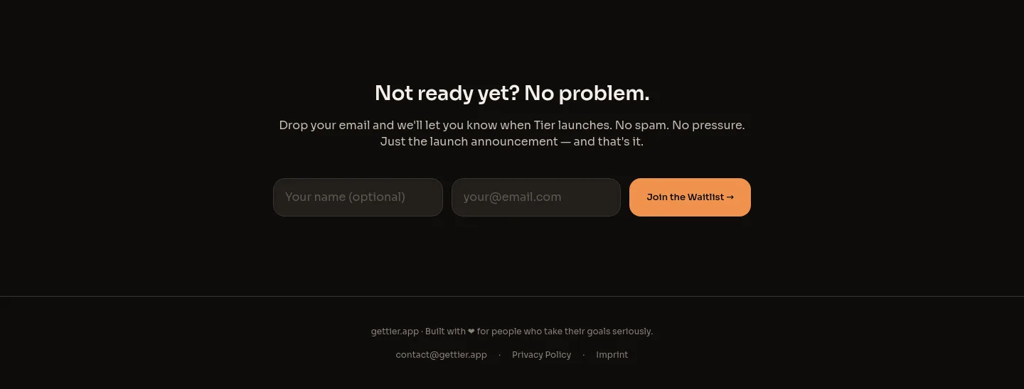 gettier.app Email Capture section