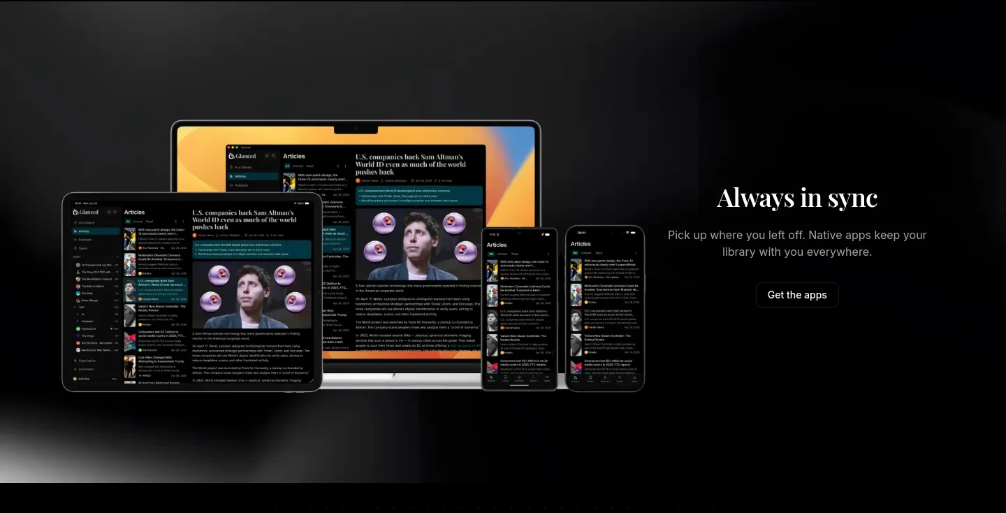 glanced.io CTA section