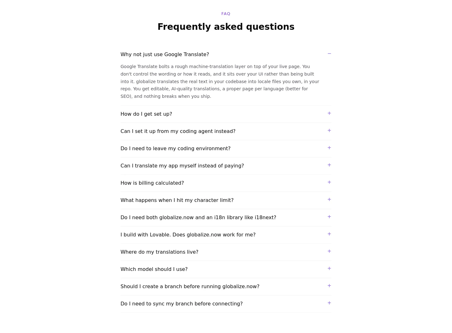 globalize.now — FAQ