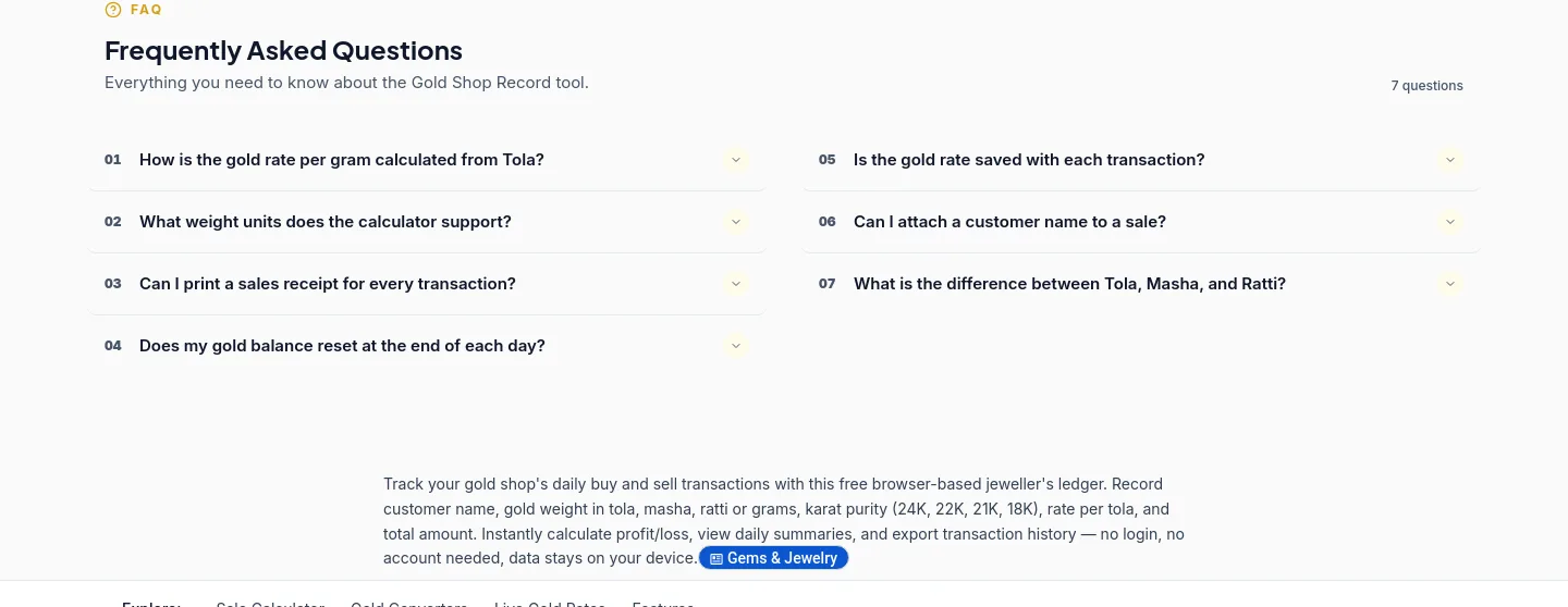 goldify.pro — a real FAQ section