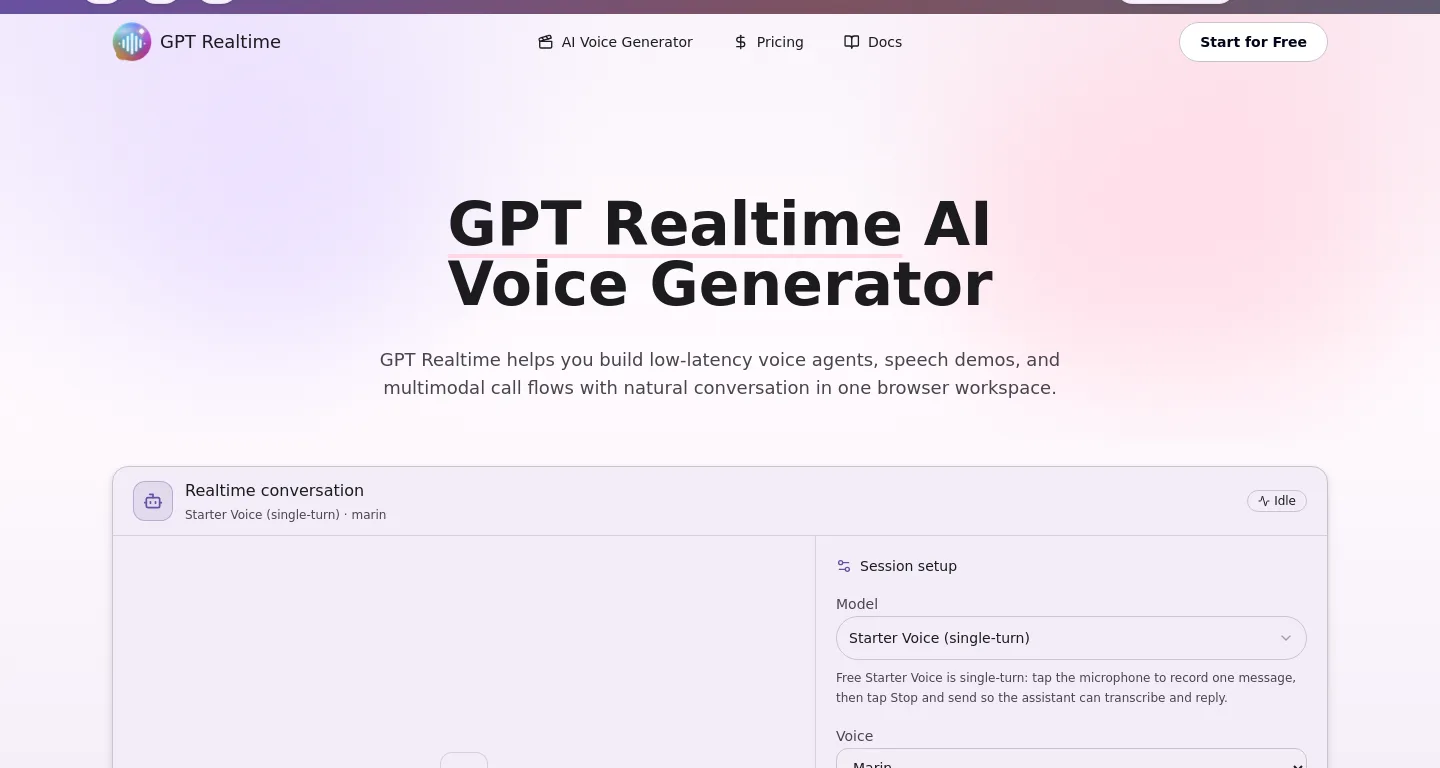 gpt-realtime.ai — Hero
