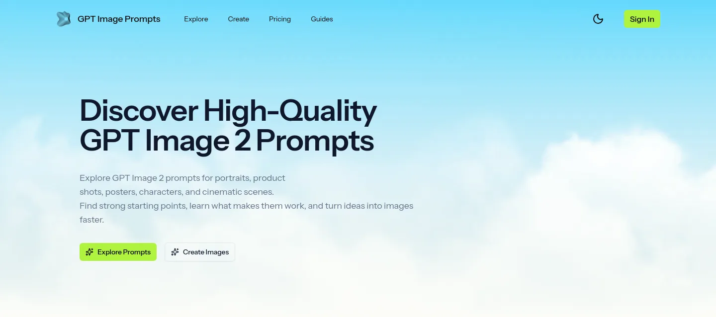gptimageprompts.com — Hero