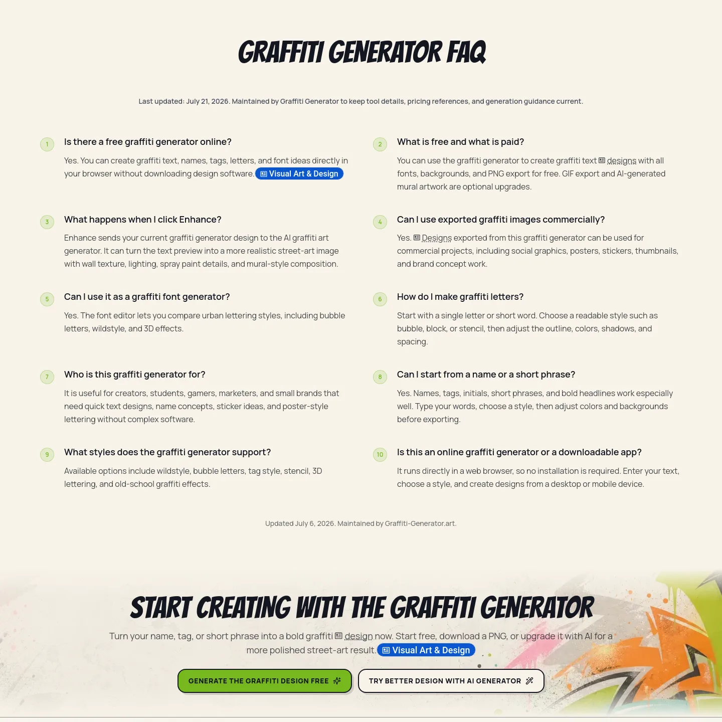 graffiti-generator.art — FAQ