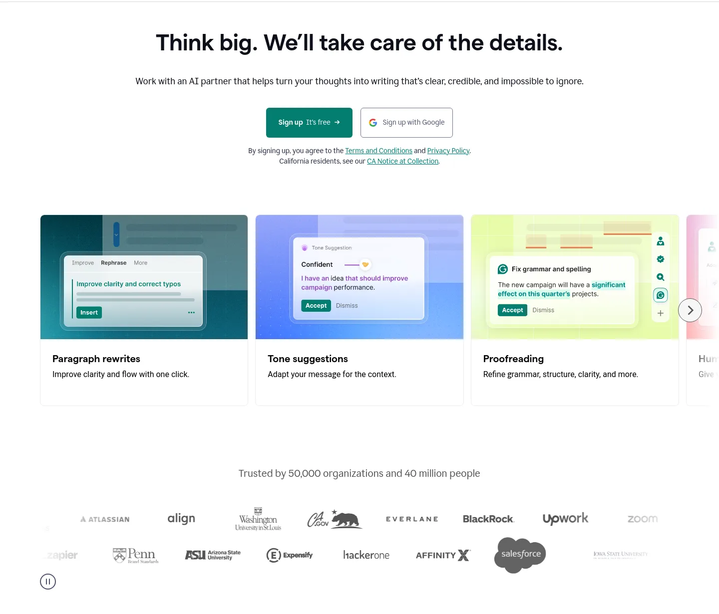 grammarly.com — Hero