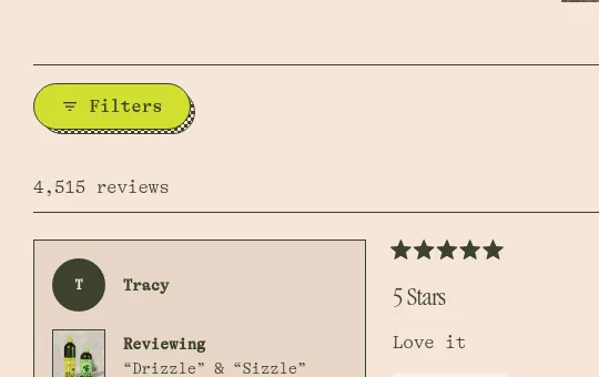 Rating element from graza.com