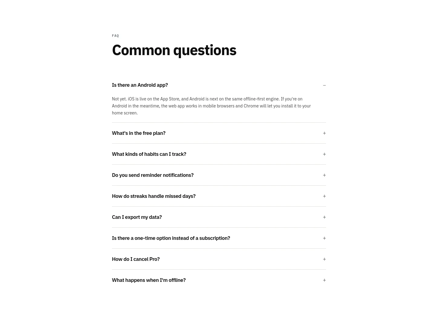 habitpocket.io — FAQ