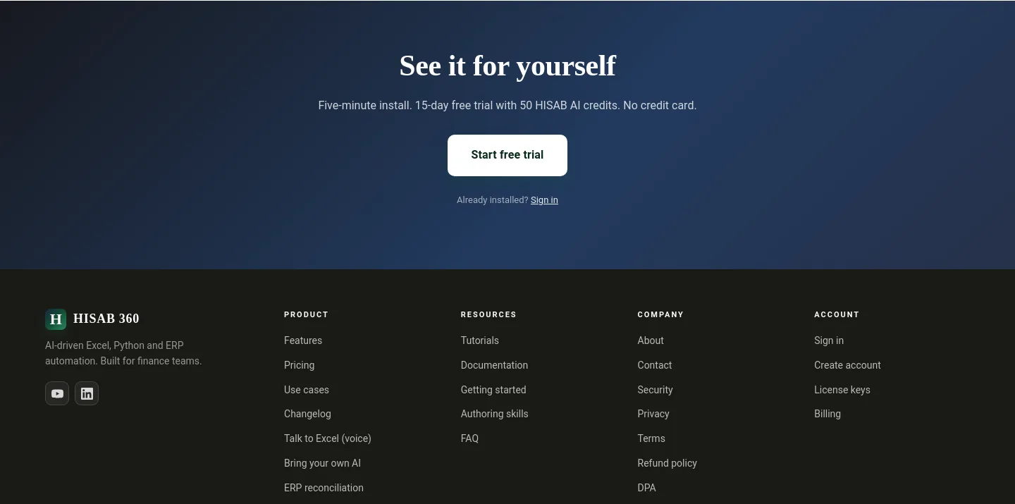 hisab360.net CTA section