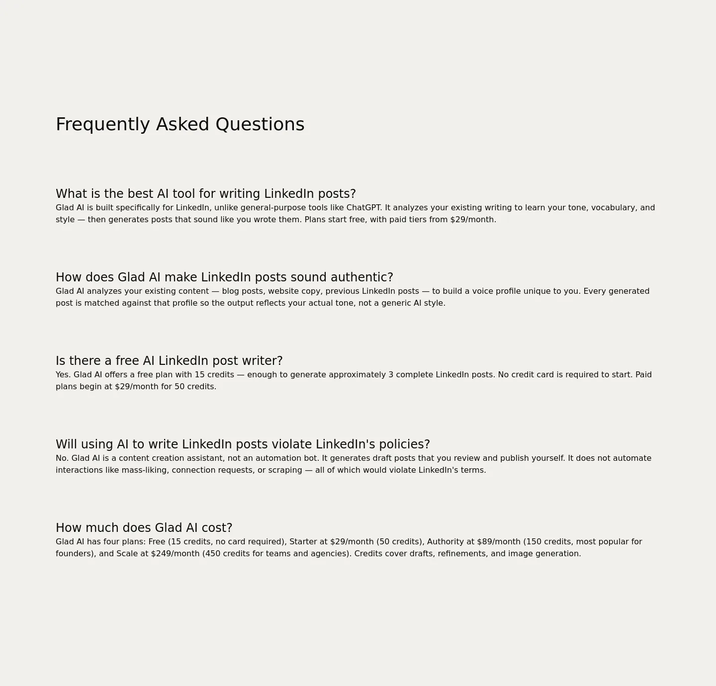 iamglad.ai — FAQ