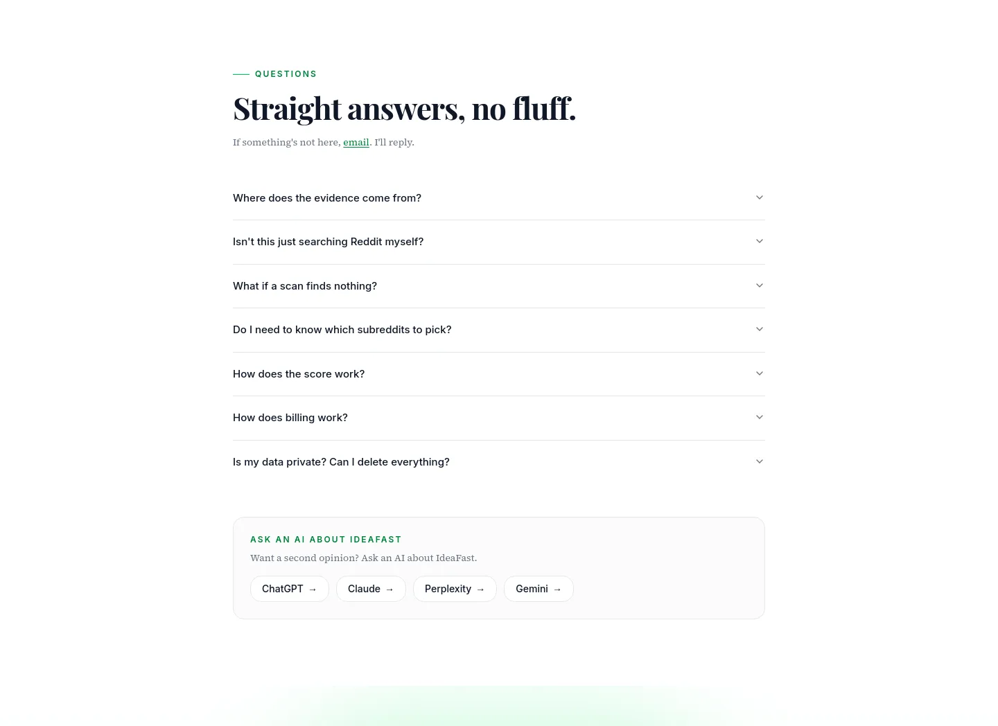 ideafast.pro — FAQ