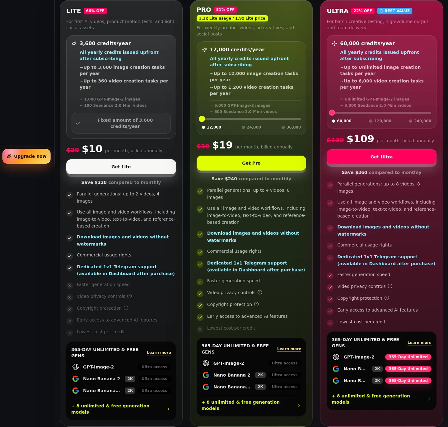 image-to-video-ai.best — Pricing