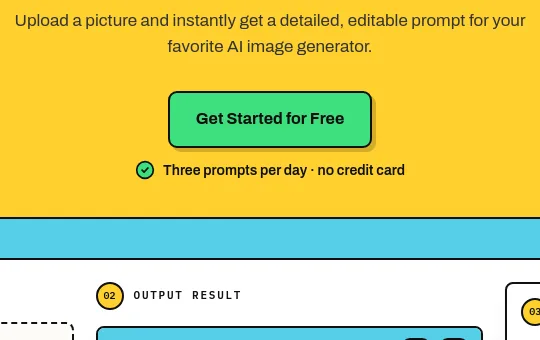 No credit card element from imagetoprompts.io