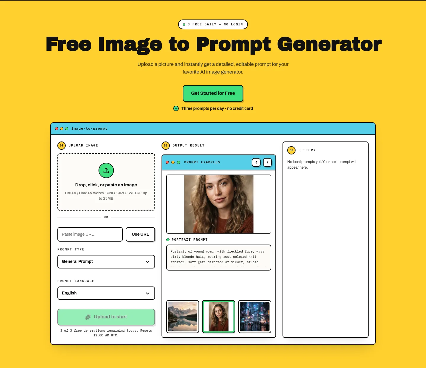 imagetoprompts.io — a real Hero section