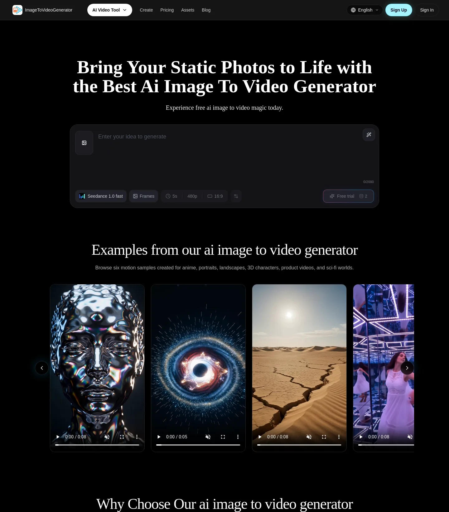 imagetovideogenerator.net — The Pricing Page