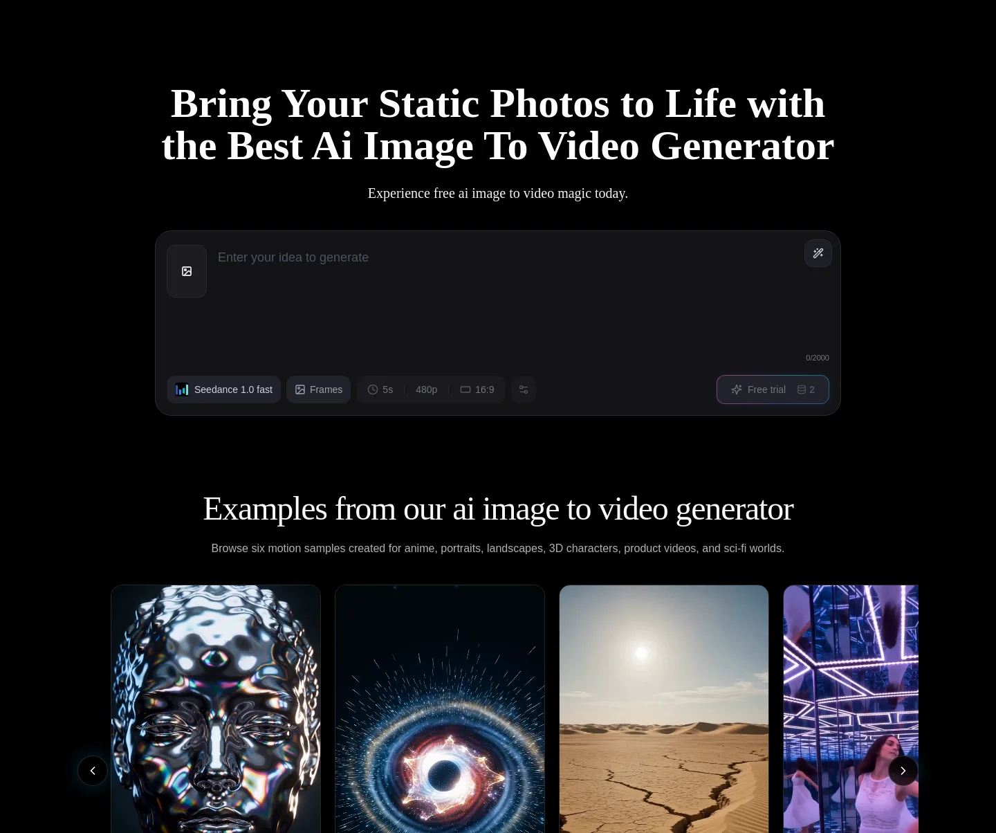 imagetovideogenerator.net — Hero