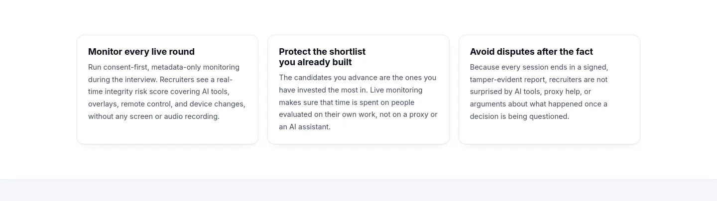 interviewwatch.com Features section