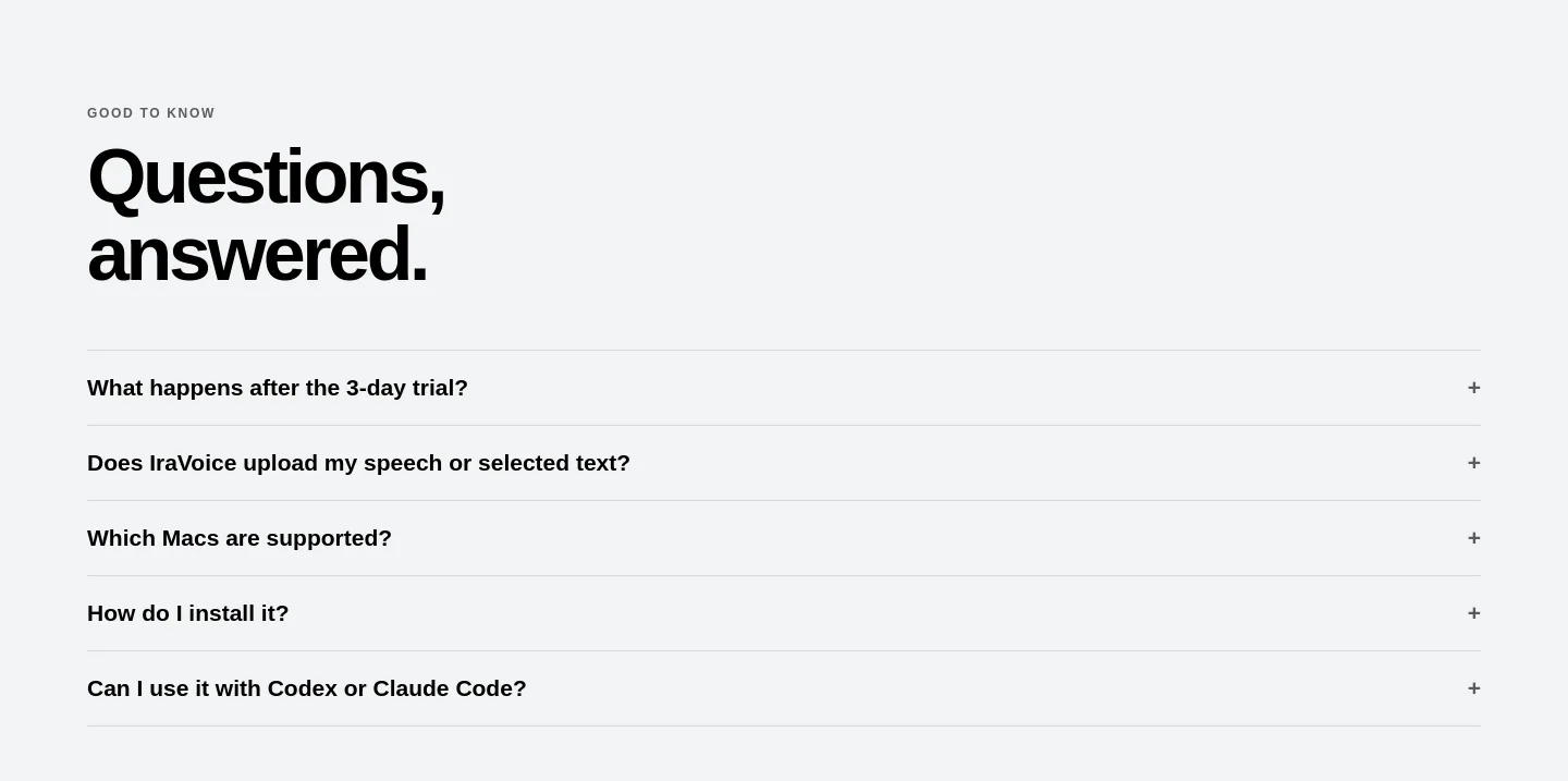 iravoice.com — FAQ