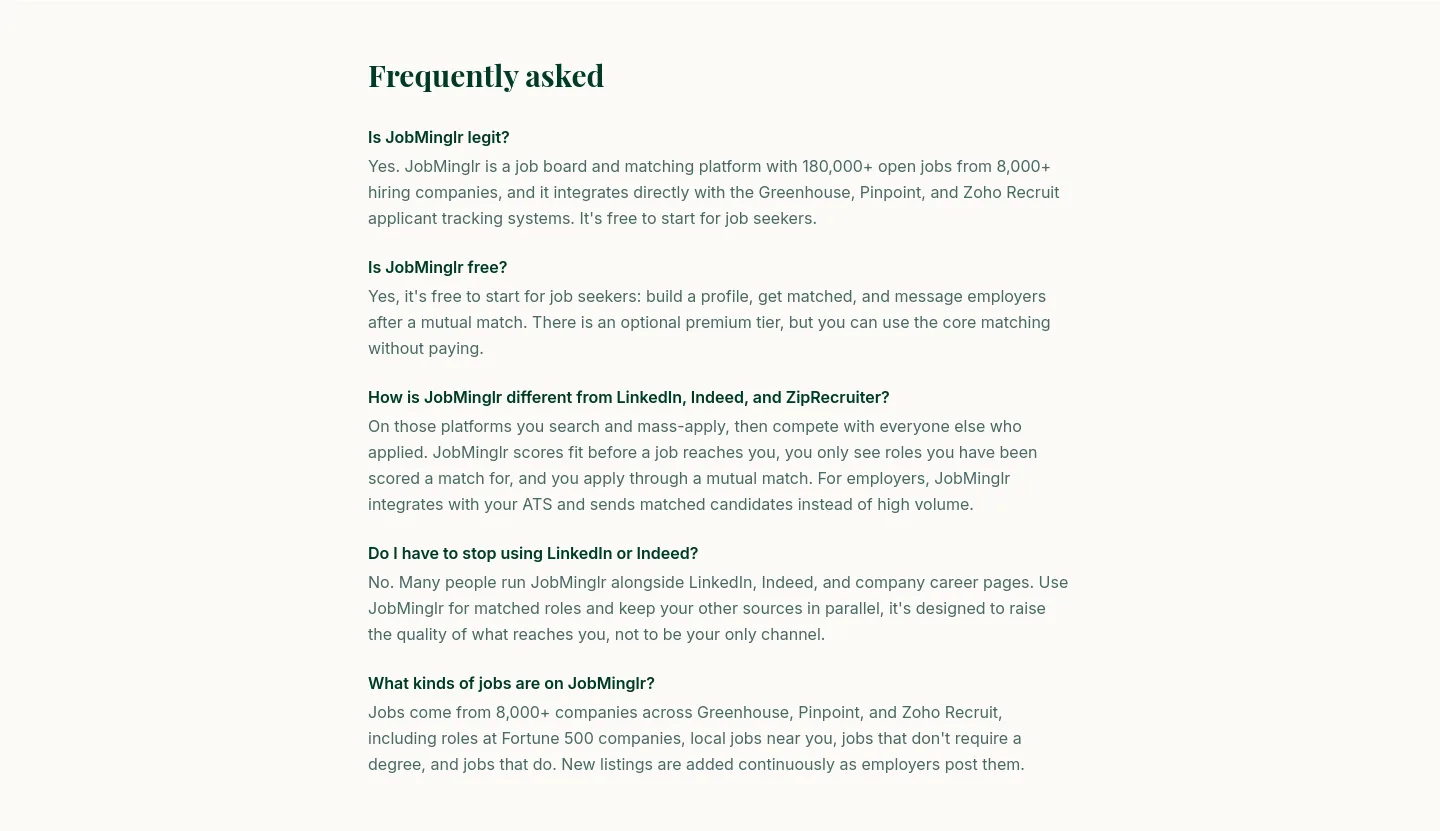jobminglr.com FAQ section