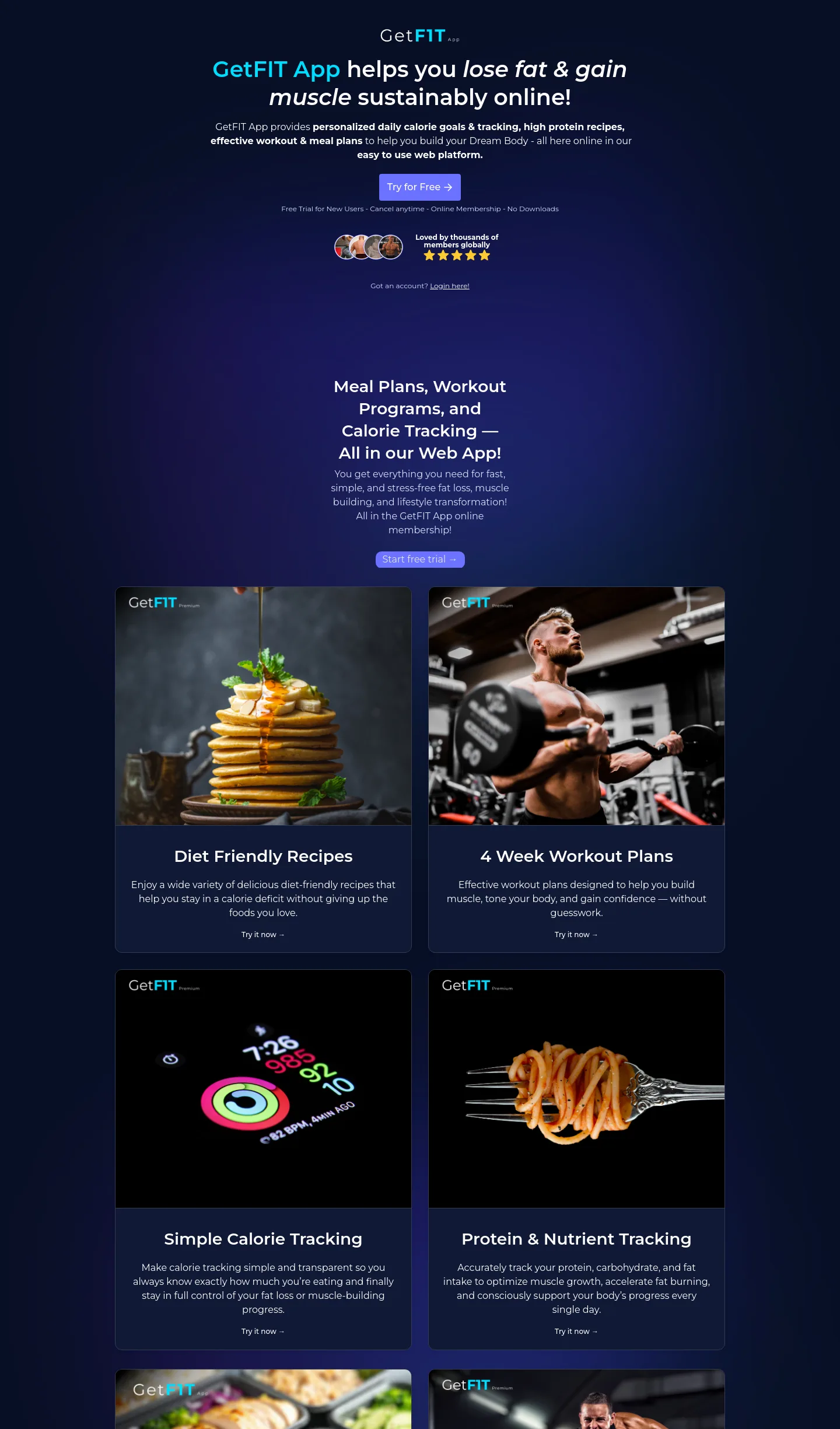 joingetfitapp.com — Hero + Features